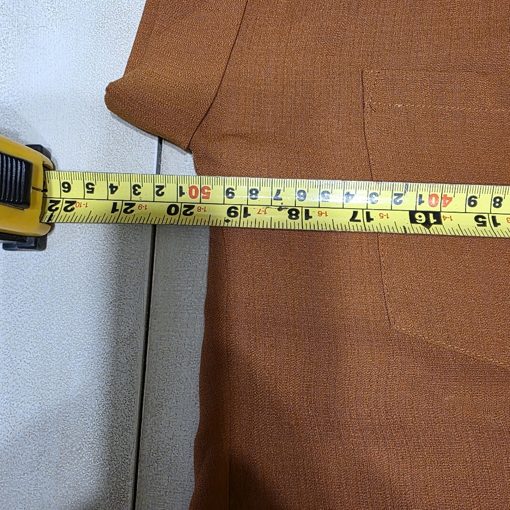 Basic Model Rust Brown Short Sleeve Button Down T… - image 4